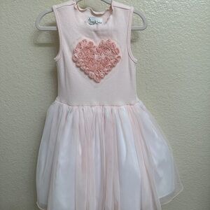 Pippa & Julie Light Pink Floral Heart Tulle Dress
